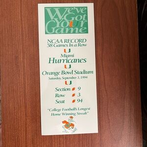 1994 Miami Hurricanes 58 Straight